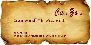 Cservenák Zsanett névjegykártya