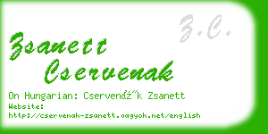 zsanett cservenak business card